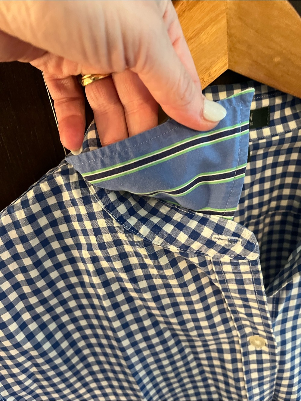 Lauren Ralph Lauren Blue Gingham Button-Up Shirt - Women’s - Picture 4 of 8